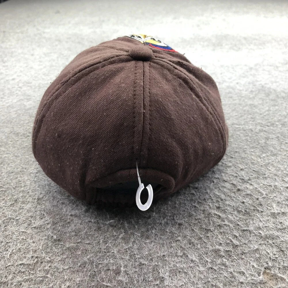 Ed Hardy Hat Cap Fitted Boys Brown Twill Embroidered Dog Tattoo Youth Y2K